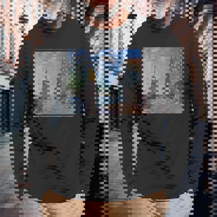 モネのエトルタの断崖 長袖Tシャツ 高齢者への贈り物