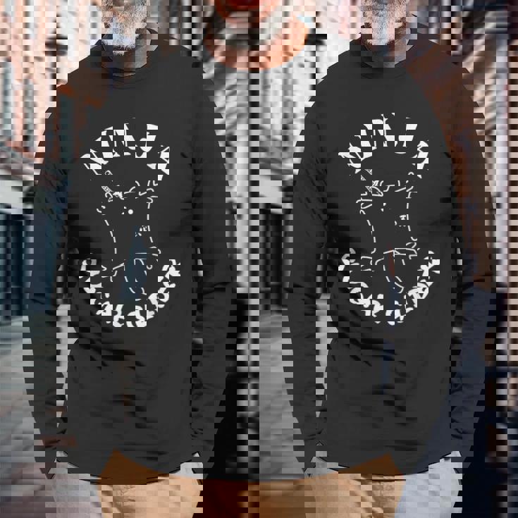 モモンガ忍者参上 長袖Tシャツ 高齢者への贈り物