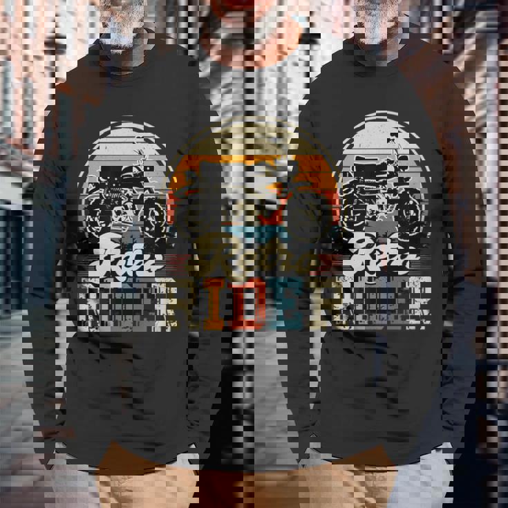 モンキー 原付 バイク レトロ ライダー ヴィンテージ 日本 クラシック 長袖Tシャツ 高齢者への贈り物