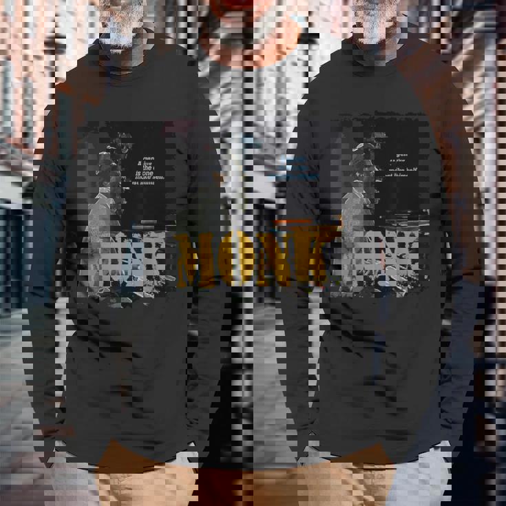 モンクジャズ 知恵 ピアニスト ミュージシャン 長袖Tシャツ 高齢者への贈り物