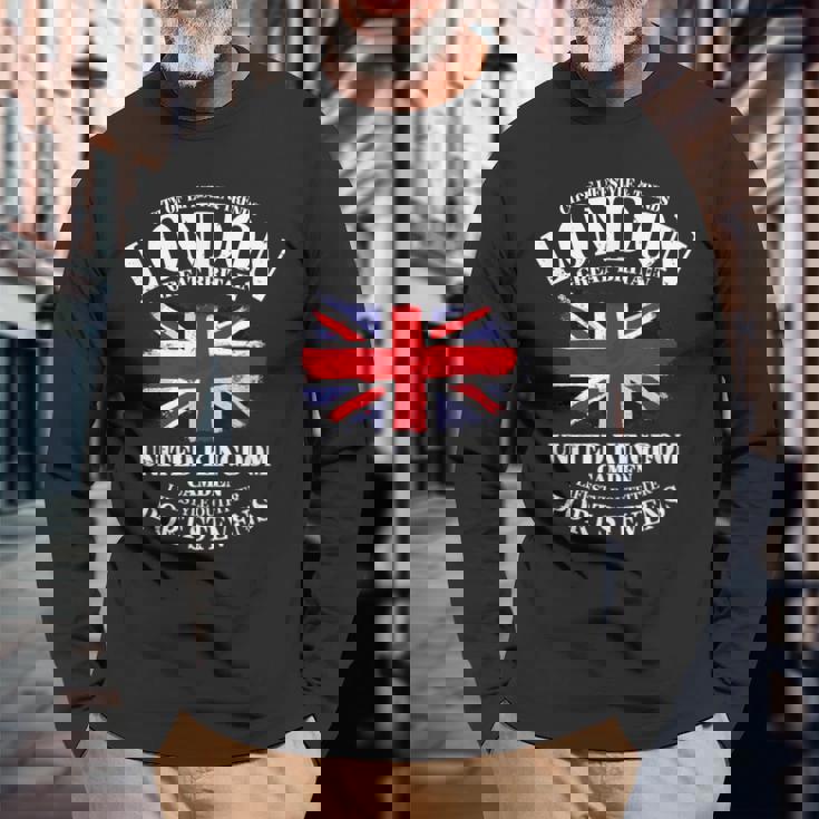 ユニオンジャック イギリス国旗 イギリス国旗 ロンドン 長袖Tシャツ 高齢者への贈り物