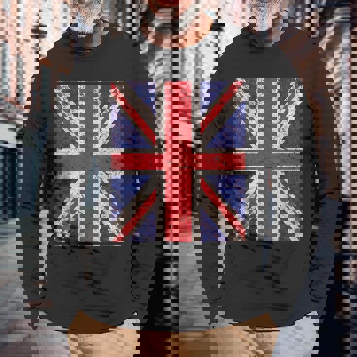 ユニオンジャックフラッグ 長袖Tシャツ 高齢者への贈り物