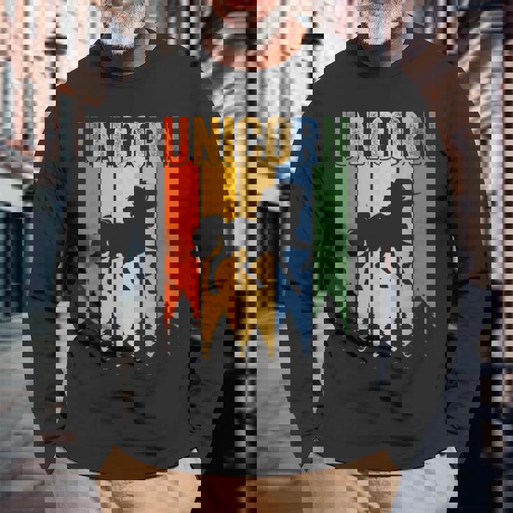 ユニコーン ユニコーン グッズ 長袖Tシャツ 高齢者への贈り物