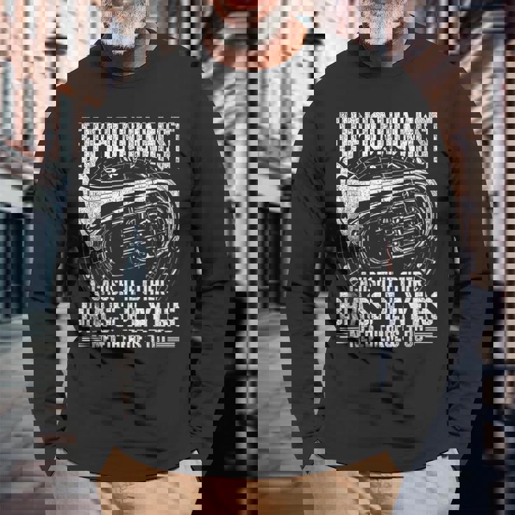 ユーフォニアム奏者 ユーフォニアム奏者 長袖Tシャツ 高齢者への贈り物