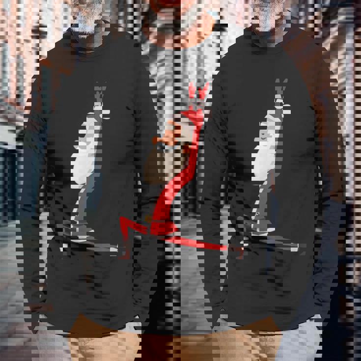 ヨガ サンタ クリスマス ワークアウト 長袖Tシャツ 高齢者への贈り物