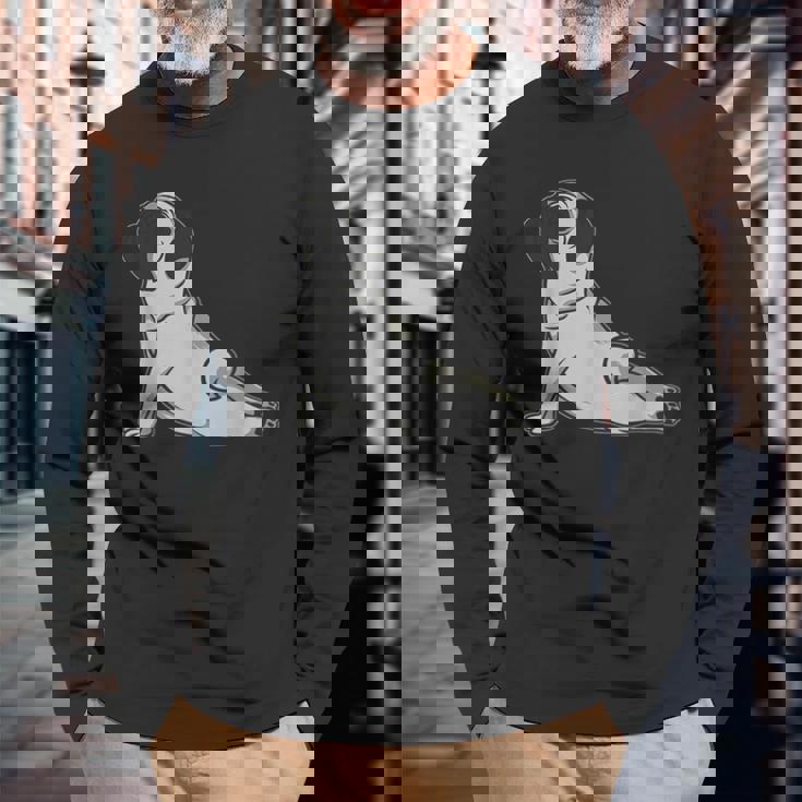 ヨガ パグ パグ 長袖Tシャツ 高齢者への贈り物