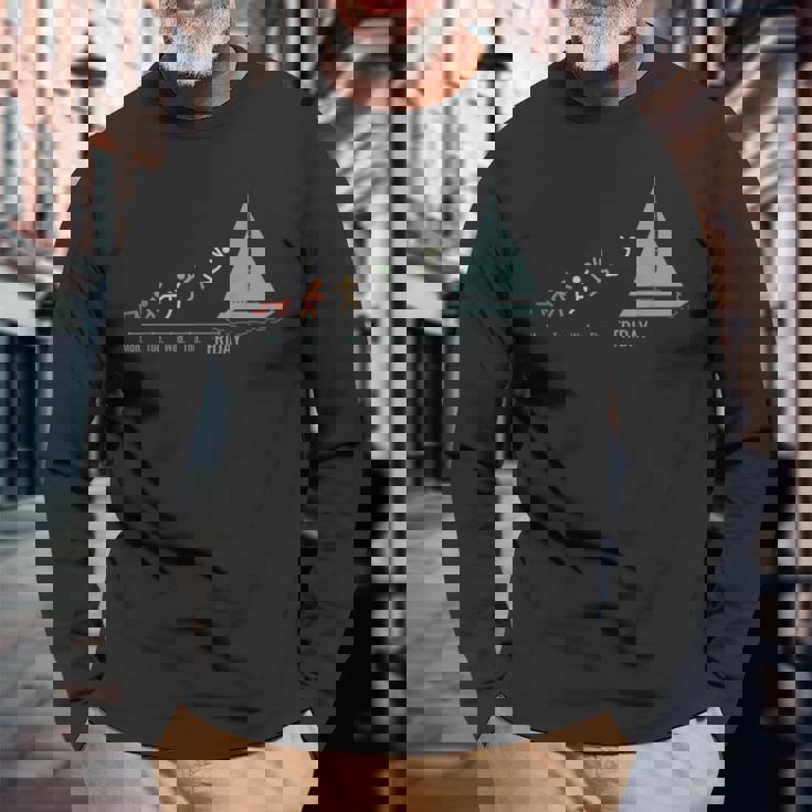 ヨット、セーリング セーラーズ セーリングボート セーリング ヨット セーリング 長袖Tシャツ 高齢者への贈り物