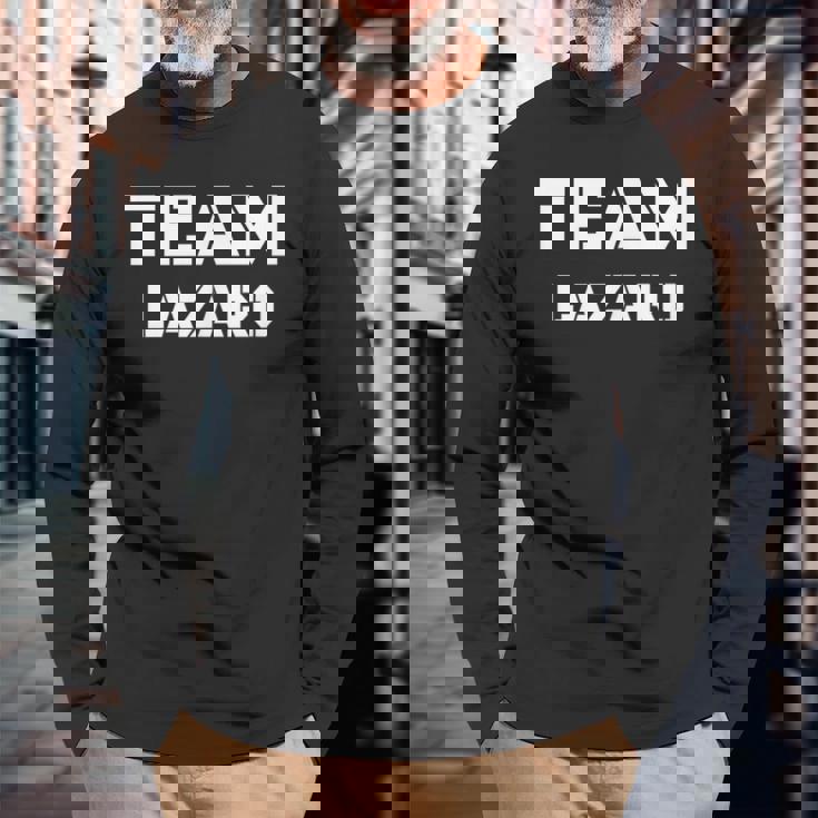 ラザロが好きな人のためのチームラザロ服 長袖Tシャツ 高齢者への贈り物