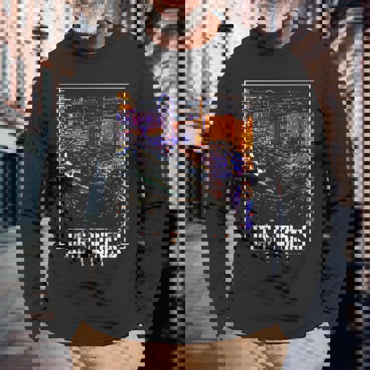 ラスベガス 夜のネバダスカイライン お土産 ラスベガス 長袖Tシャツ 高齢者への贈り物