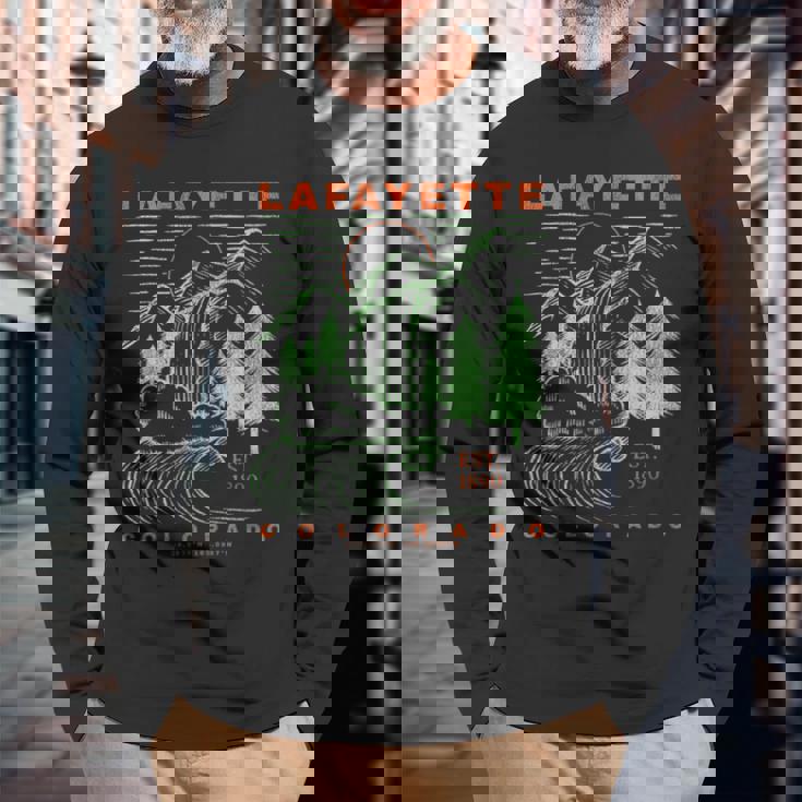 ラファイエット コロラド クール 旅行 お土産 素朴なラファイエット 長袖Tシャツ 高齢者への贈り物