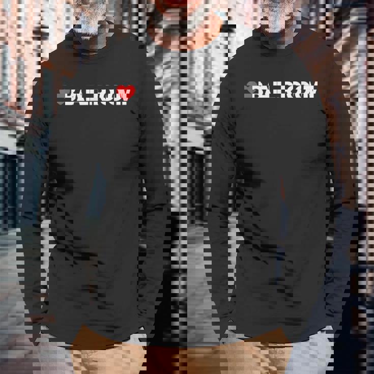 ラブボールルーム-ハート 長袖Tシャツ 高齢者への贈り物