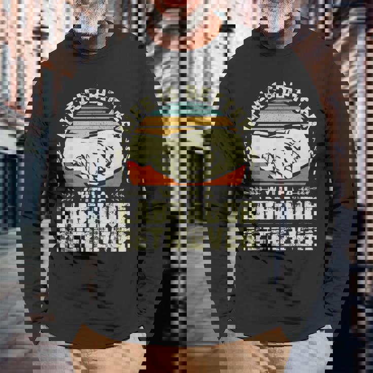 ラブラドール レトリバー シャツ メンズ レディース 犬 ママ 犬好き 長袖Tシャツ 高齢者への贈り物