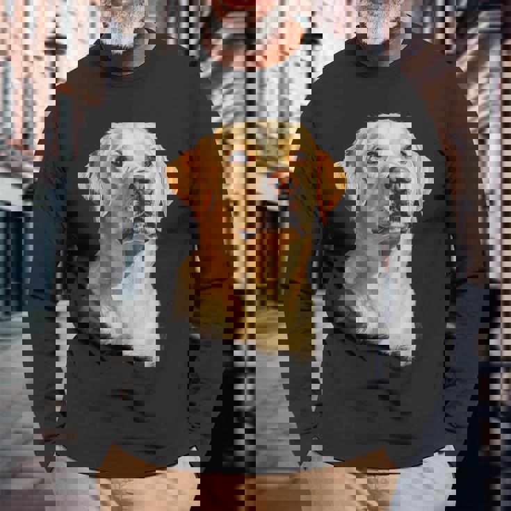 ラブラドールレトリバー 犬 モチーフ ペット ラブラドールレトリバー 長袖Tシャツ 高齢者への贈り物