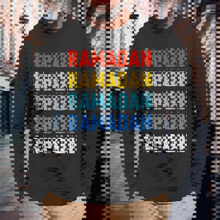 ラマダン断食カフタンアバヤフリーデーラマダンイスラム 長袖Tシャツ 高齢者への贈り物