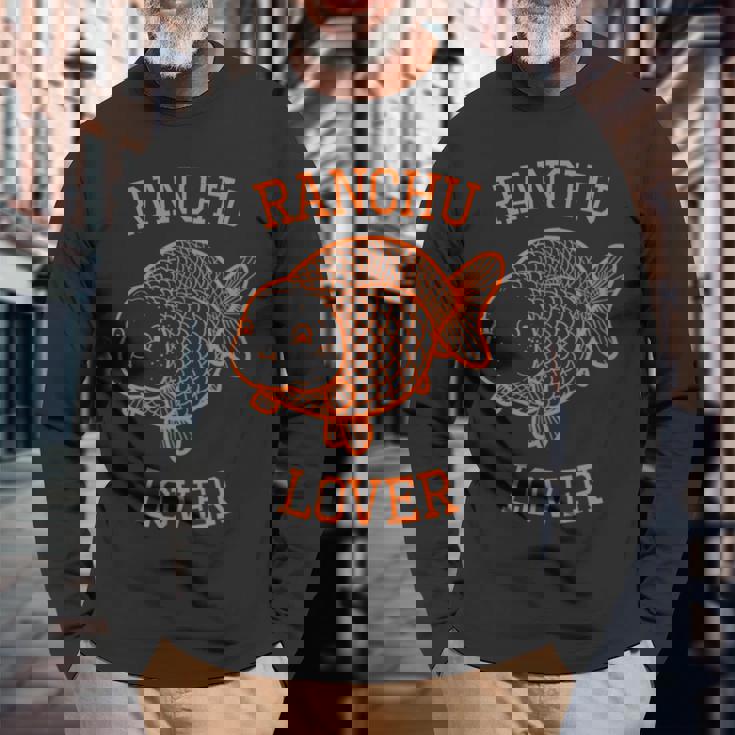 ランチュウ金魚 長袖Tシャツ 高齢者への贈り物