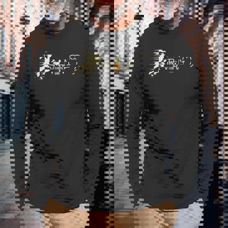 ランニングビールマン ユーモア ランニング 面白いギフトアイデア 長袖Tシャツ 高齢者への贈り物