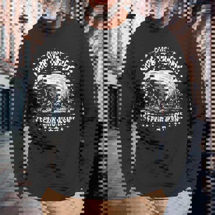 ラーテルはとんでもなく素晴らしい面白い動物だから 長袖Tシャツ 高齢者への贈り物