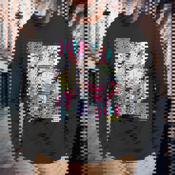 ラーメン屋日本のアニメ・マンガ・コミックパネルaporwave 長袖Tシャツ 高齢者への贈り物