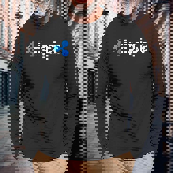 リップルロゴ クリプトxrpコイン 暗号通貨 長袖Tシャツ 高齢者への贈り物