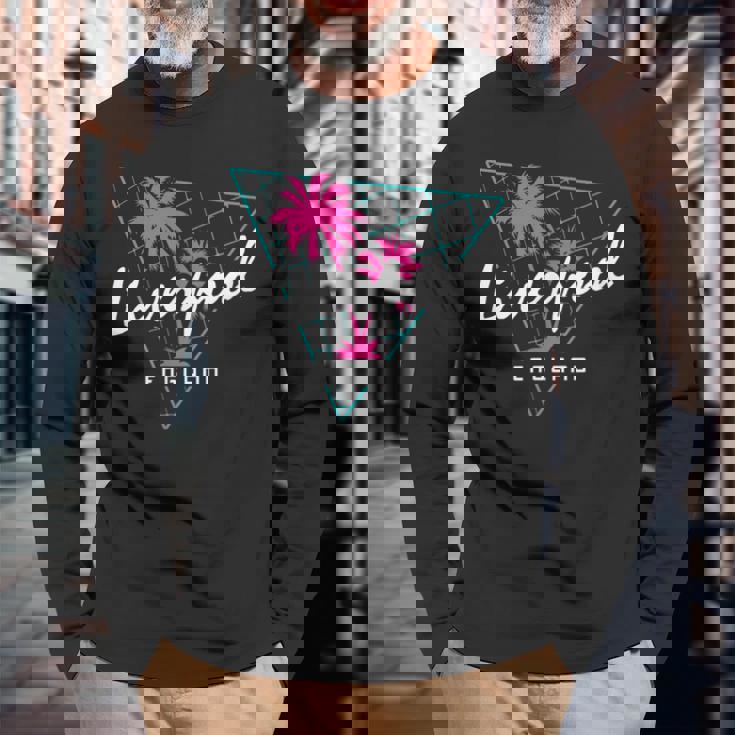 リバプールイングランドレトロ80年代tシャツ 長袖Tシャツ 高齢者への贈り物