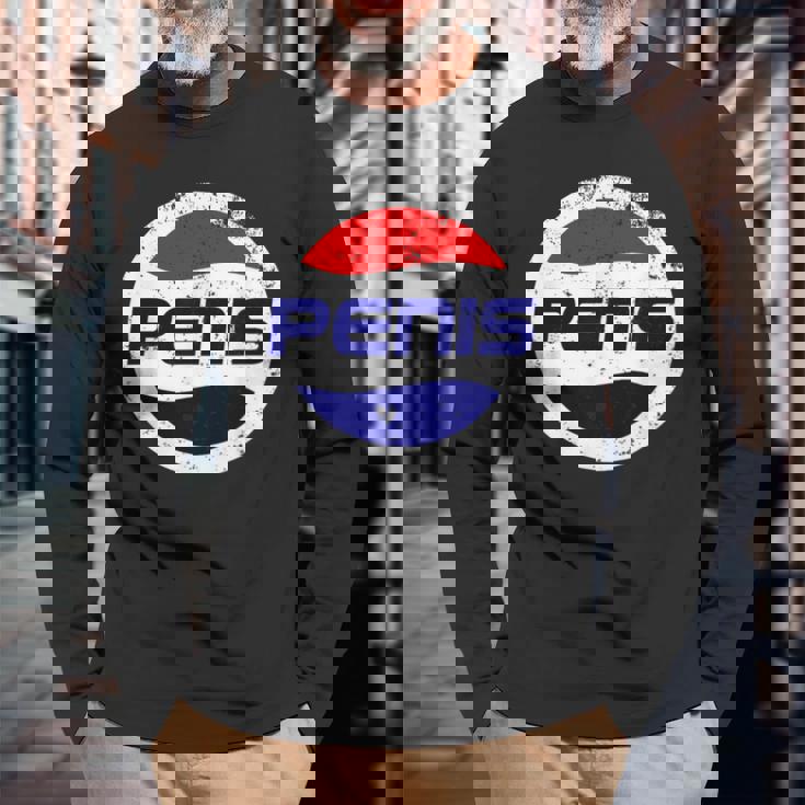 リフレッシュペニス飲料 面白いディックジョーク 長袖Tシャツ 高齢者への贈り物