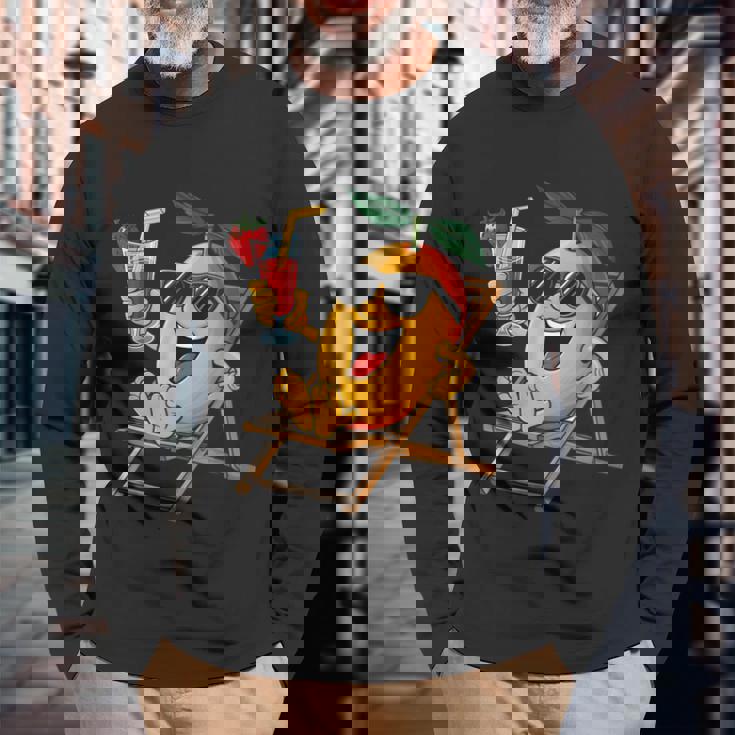 リラックスフルーツマンゴー 長袖Tシャツ 高齢者への贈り物