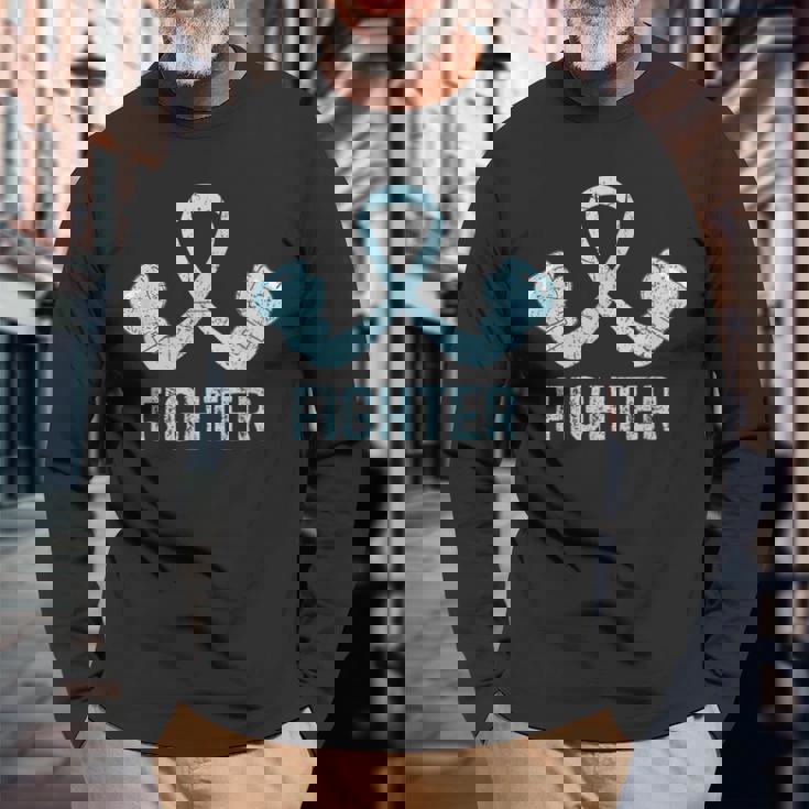 リンパ浮腫啓発ファイター 長袖Tシャツ 高齢者への贈り物