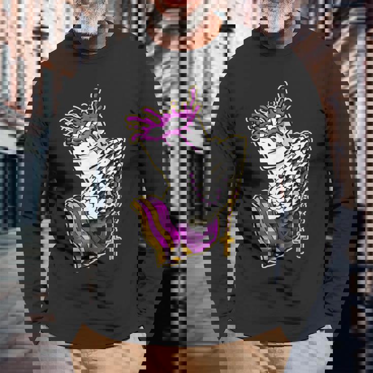 リーンシャツ、パープルドランク、ダーティダブルカップ、リーンライン 長袖Tシャツ 高齢者への贈り物