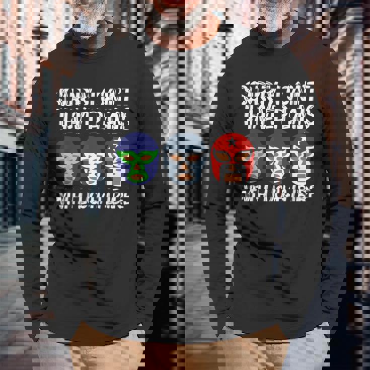 ルチャリブレ メンズ レディース ルチャール メキシカンレスラー 長袖Tシャツ 高齢者への贈り物