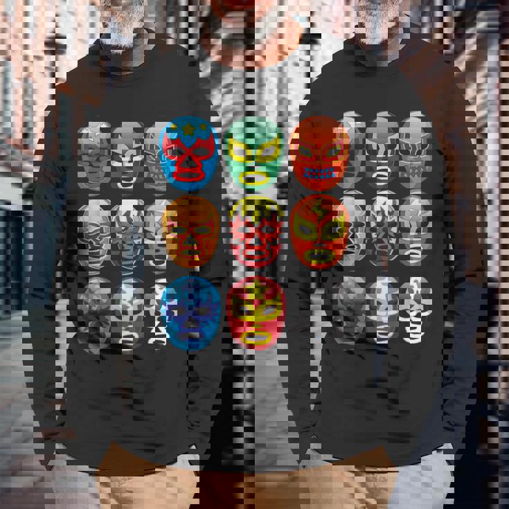 ルチャリブレ レスラーマスク かわいいフリーファイティングギフト 長袖Tシャツ 高齢者への贈り物