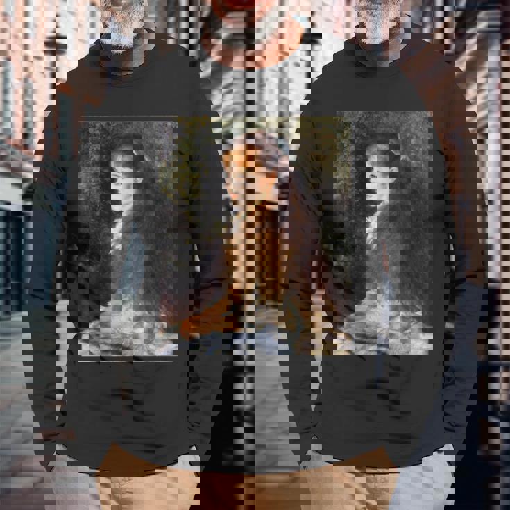 ルノワール／可愛いイレーヌ【世界の名画】（高精細画質）Renoir 美術館アート 長袖Tシャツ 高齢者への贈り物