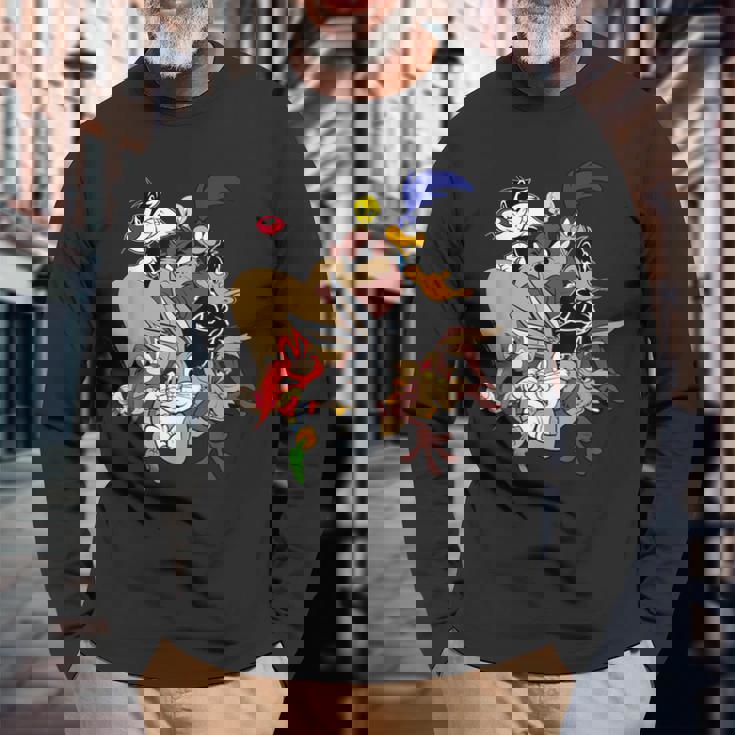 ルーニー・テューンズ メインキャラクター グループtシャツ 長袖Tシャツ 高齢者への贈り物