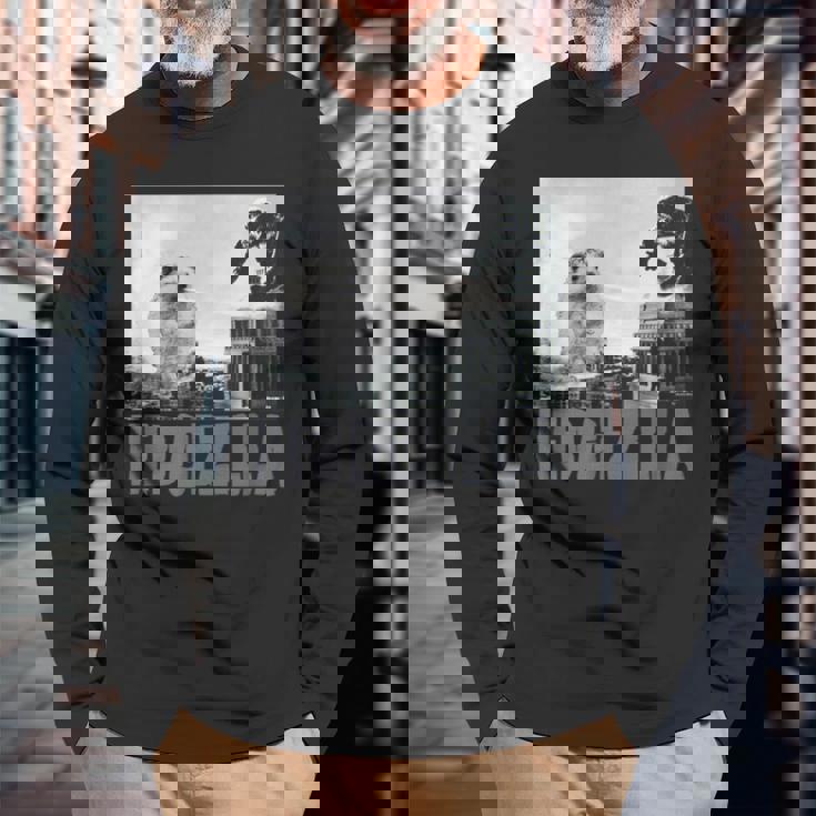 レア ハリネズミ ヒーロー 新聞写真 ハリネズミアート 長袖Tシャツ 高齢者への贈り物