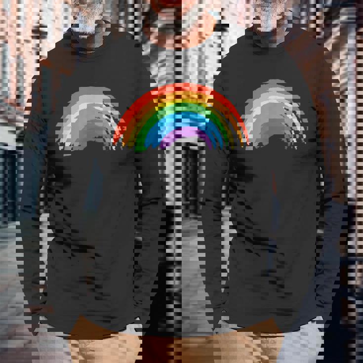 レインボーデザイン レインボー 長袖Tシャツ 高齢者への贈り物