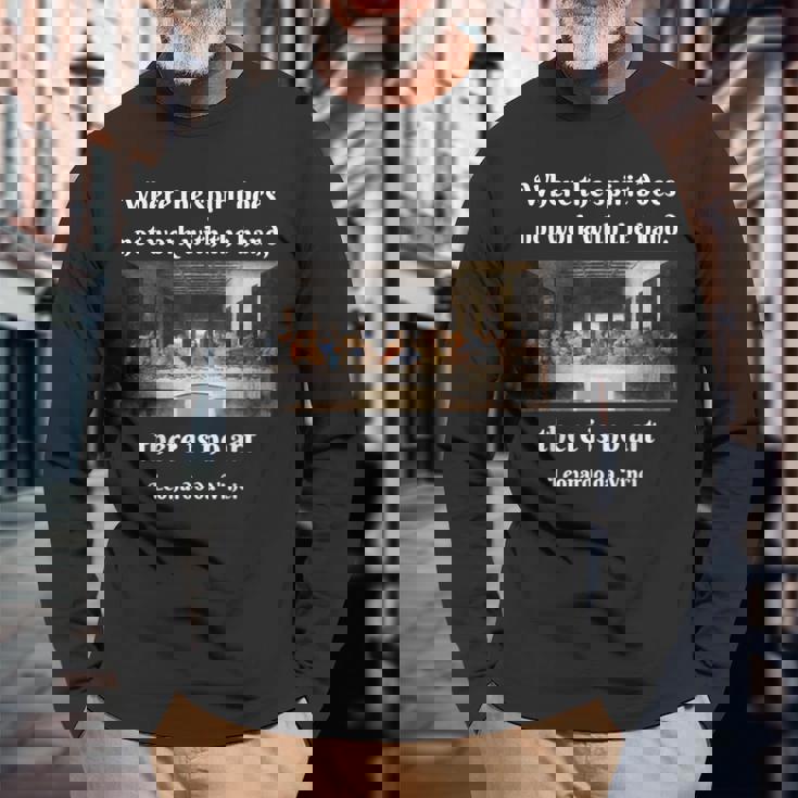 レオナルド・ダ・ヴィンチ 最後の晩餐 絵画 名画 天才美術 長袖Tシャツ 高齢者への贈り物