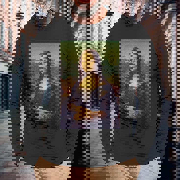 レオナルド・ダ・ヴィンチによるモナ・リザ 長袖Tシャツ 高齢者への贈り物