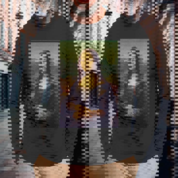 レオナルド・ダ・ヴィンチのモナリザ 長袖tシャツ 長袖Tシャツ 高齢者への贈り物