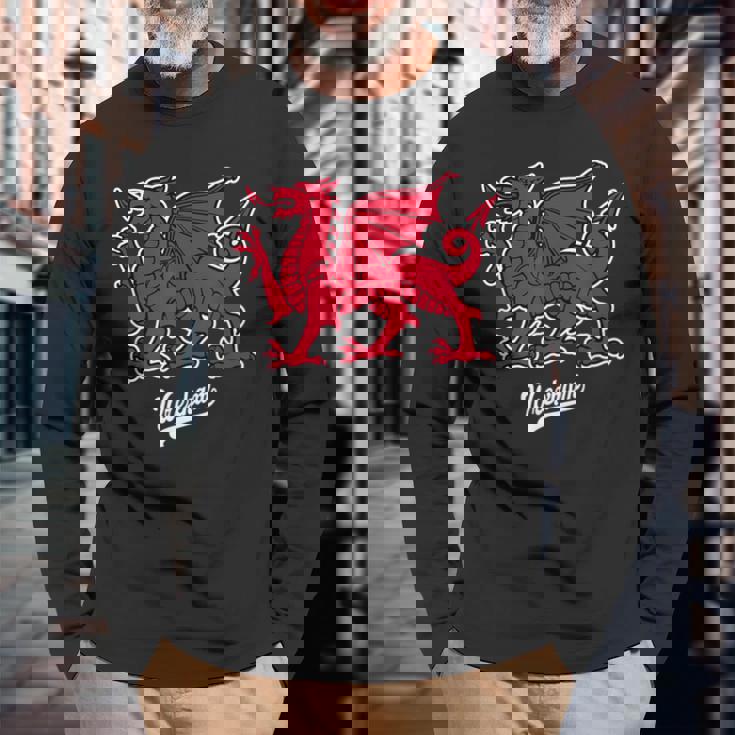 レクサム ウェールズドラゴン 小台本 長袖Tシャツ 高齢者への贈り物