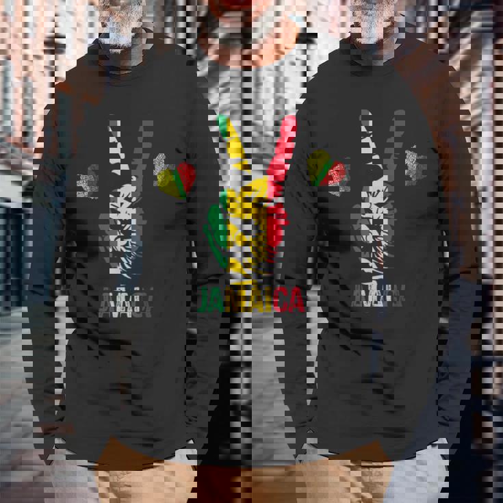 レゲエラスタカラーズ レッド グリーン イエロー ジャマイカ 長袖Tシャツ 高齢者への贈り物
