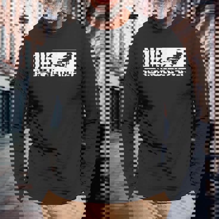 レスキューダイバー ヴィンテージ ダメージ加工 スキューバダイビング ダイバー 長袖Tシャツ 高齢者への贈り物