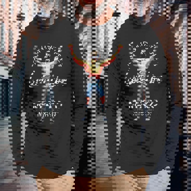 レスリング ルチャリブレ メキシカンヴィンテージ 長袖Tシャツ 高齢者への贈り物