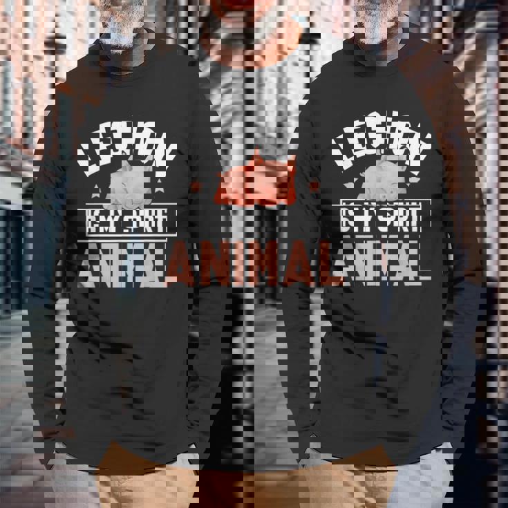 レチョンは私の精神動物です面白いですlechon Pinoy 長袖Tシャツ 高齢者への贈り物