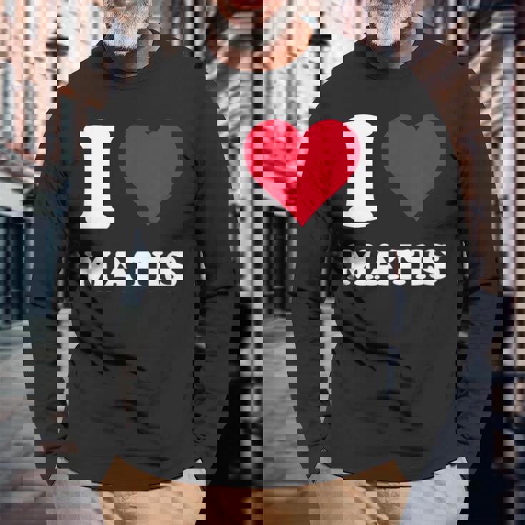 レッドハート I Love Matis 長袖Tシャツ 高齢者への贈り物