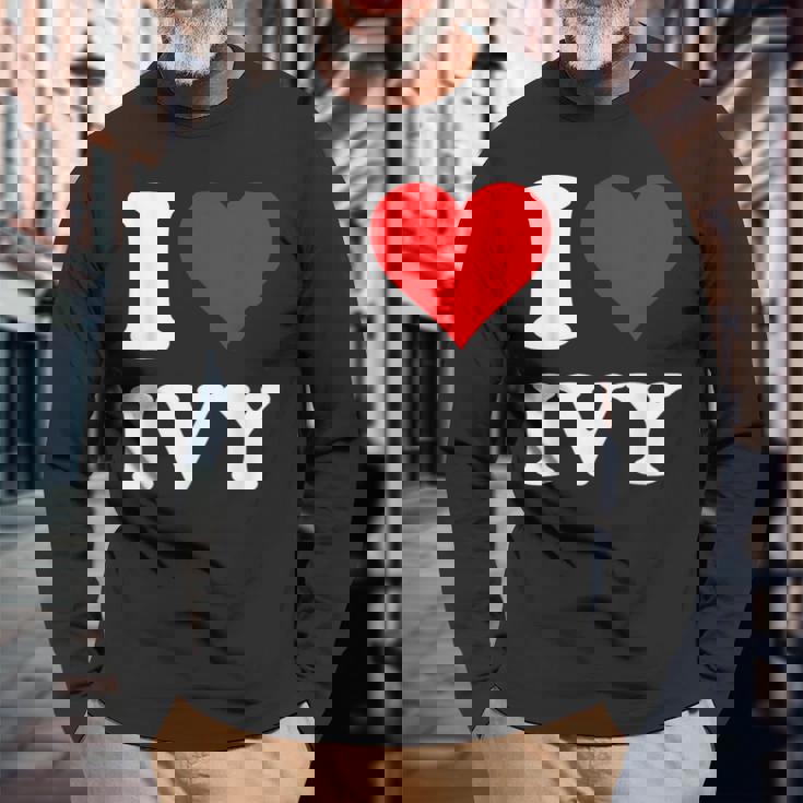 レッドハート アイビーが大好き 長袖Tシャツ 高齢者への贈り物