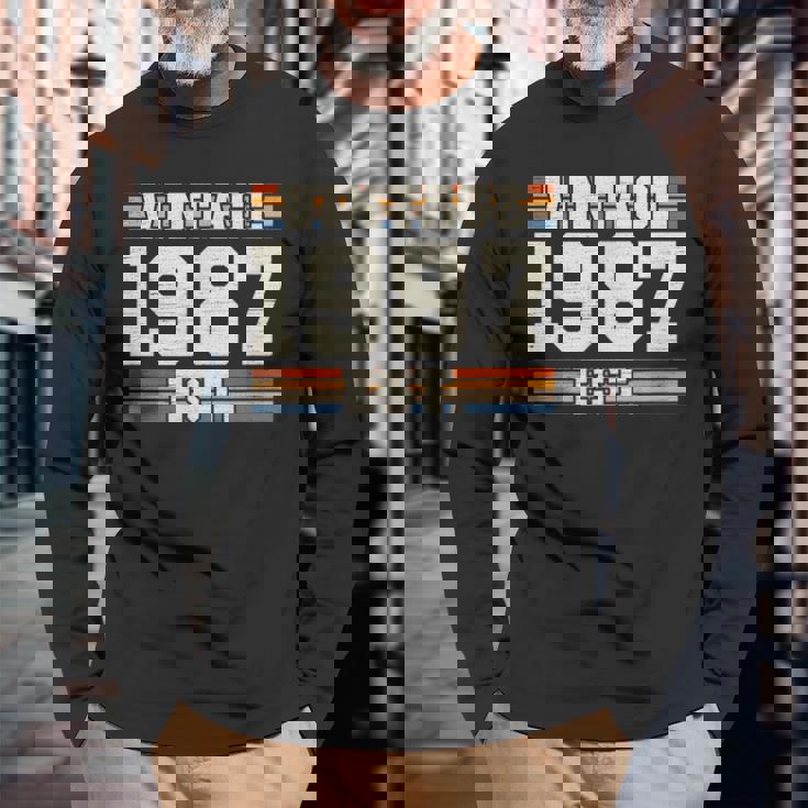 レトロ 38 年 ヴィンテージ 1987年 創業 38 周年 長袖Tシャツ 高齢者への贈り物