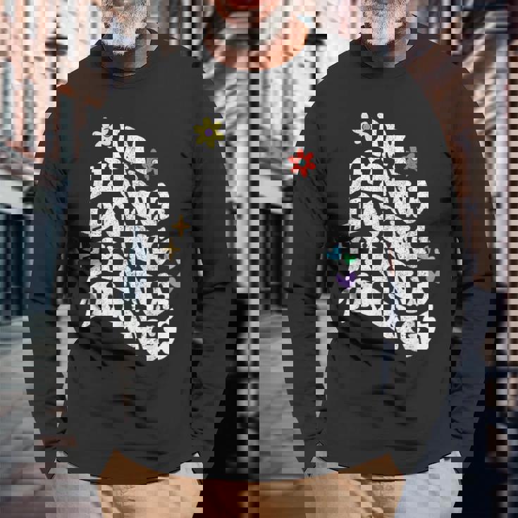 レトロ グルーヴィーなイム リンナ やってる リンナ 物事 面白い 母の日 長袖Tシャツ 高齢者への贈り物