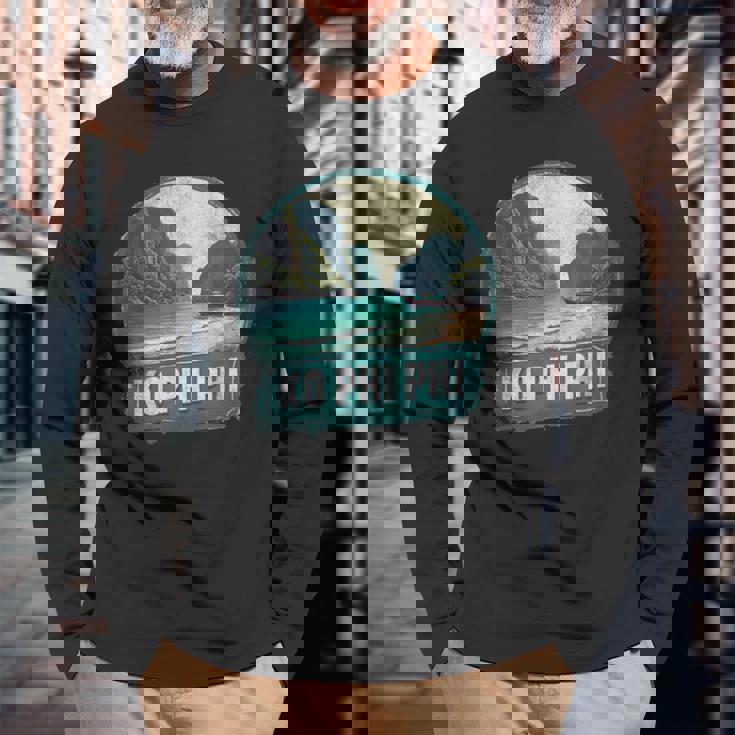 レトロ コ ピピ 風景 ヴィンテージ お土産 長袖Tシャツ 高齢者への贈り物