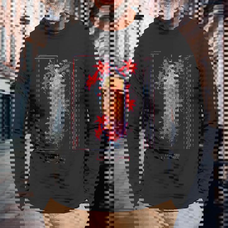 レトロ ソフト グランジ アニメ 美的 赤い スパイダーリリー 長袖Tシャツ 高齢者への贈り物