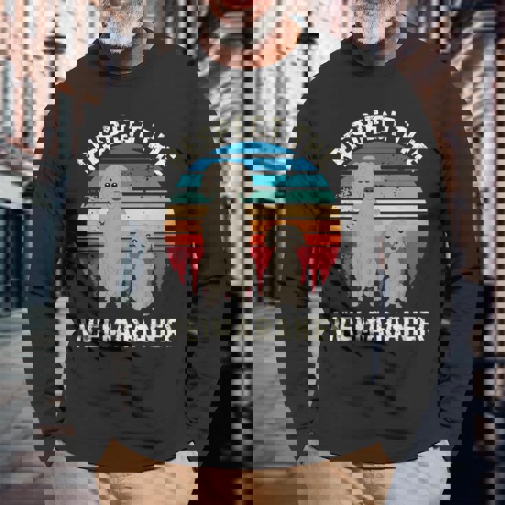 レトロ リスペクト ワイマラナー ヴィンテージ グランジ ワイマラナー 恋人 長袖Tシャツ 高齢者への贈り物