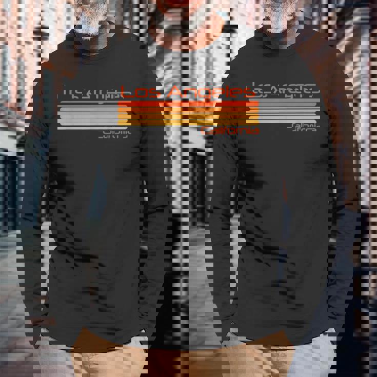 レトロ ロサンゼルス カリフォルニア 長袖Tシャツ 高齢者への贈り物